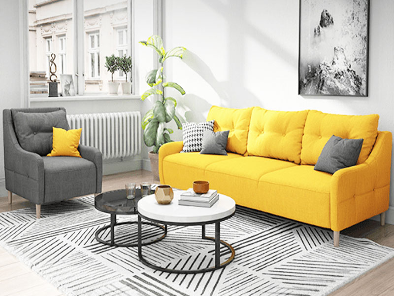 Sofa nỉ hiện đại khung gỗ tự nhiên